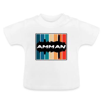 Amman Jordan Skyline Silhouette Souvenir de voyage - T-shirt bio col rond Bébé - blanc - Devant