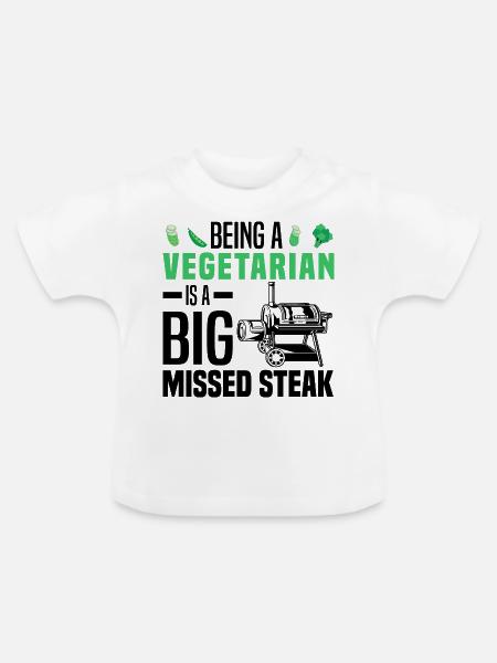 Fleischesser - Baby Bio-T-Shirt mit Rundhals - Weiß