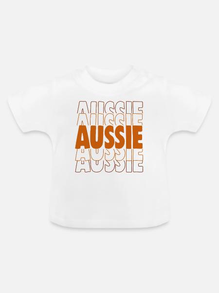 AUSSIE - Baby Bio-T-Shirt mit Rundhals - Weiß