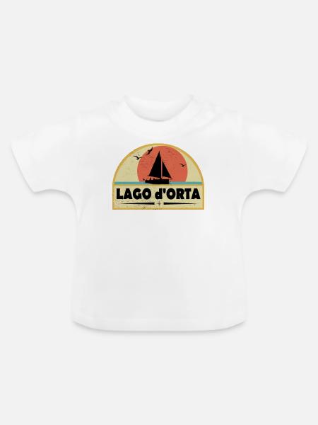 Lago d Orta - Baby Bio-T-Shirt mit Rundhals - Weiß