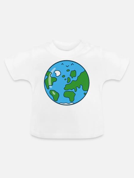 Süße Erde - Baby Bio-T-Shirt mit Rundhals - Weiß