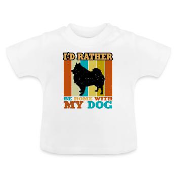 Deutscher Spitz Hund Liebhaber Silhouette Vintage Sonnenuntergang - Baby Bio-T-Shirt mit Rundhals - Weiß - Vorne