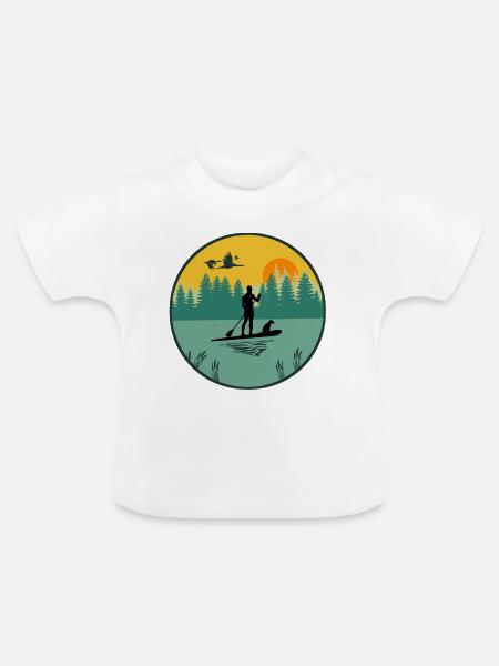 standup paddeln - Baby Bio-T-Shirt mit Rundhals - Weiß