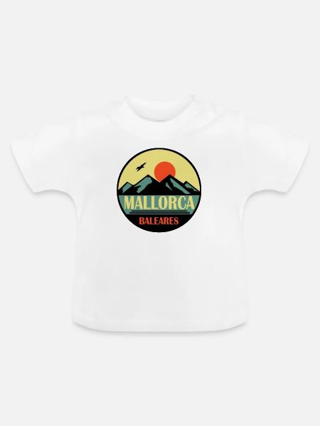 Mallorca Baleares - Baby Bio-T-Shirt mit Rundhals - Weiß