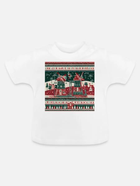 Windmühle - Baby Bio-T-Shirt mit Rundhals - Weiß