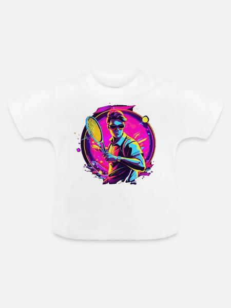 Tennis - Baby Bio-T-Shirt mit Rundhals - Weiß