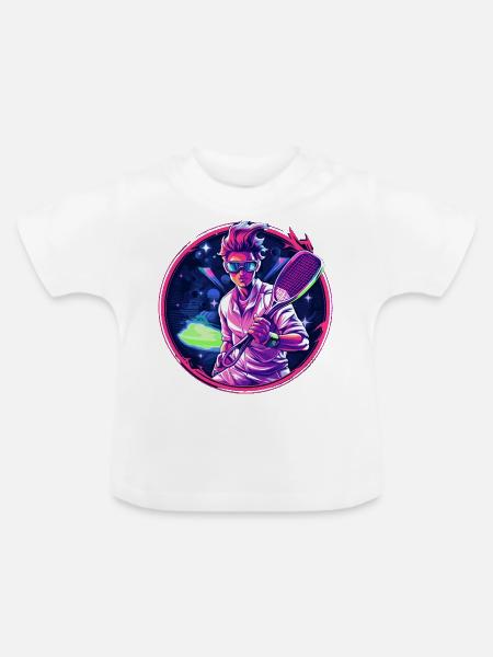 Tennis - Baby Bio-T-Shirt mit Rundhals - Weiß