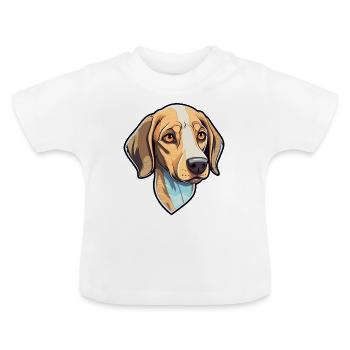 Braque Saint Germain race de chien Cartoon Kawaii Illu - T-shirt bio col rond Bébé - blanc - Devant