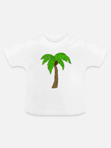 palme - Baby Bio-T-Shirt mit Rundhals - Weiß