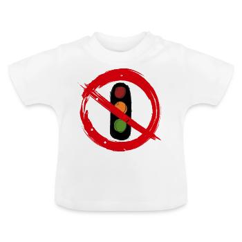 Panneau d’interdiction gouvernementale de feu tricolore - T-shirt bio col rond Bébé - blanc - Devant