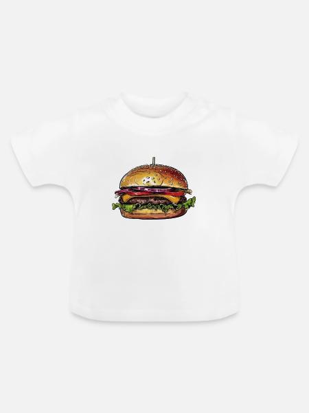 Burger Illustration - Baby Bio-T-Shirt mit Rundhals - Weiß