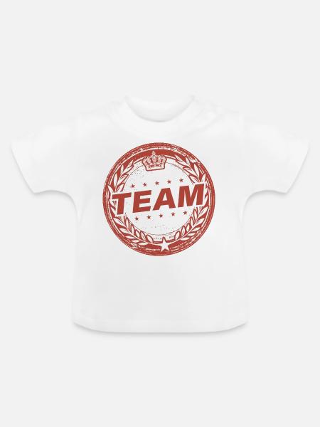 Team Mitglied - Baby Bio-T-Shirt mit Rundhals - Weiß
