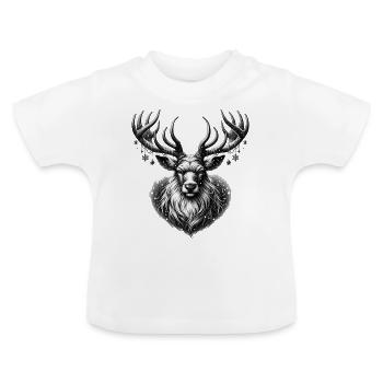 Winterlich Hirschgeweih Xmas - Baby Bio-T-Shirt mit Rundhals - Weiß - Vorne