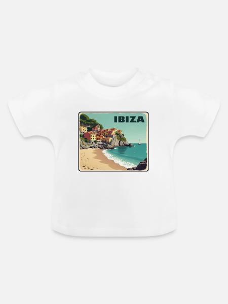 Ibiza Balearen - Baby Bio-T-Shirt mit Rundhals - Weiß