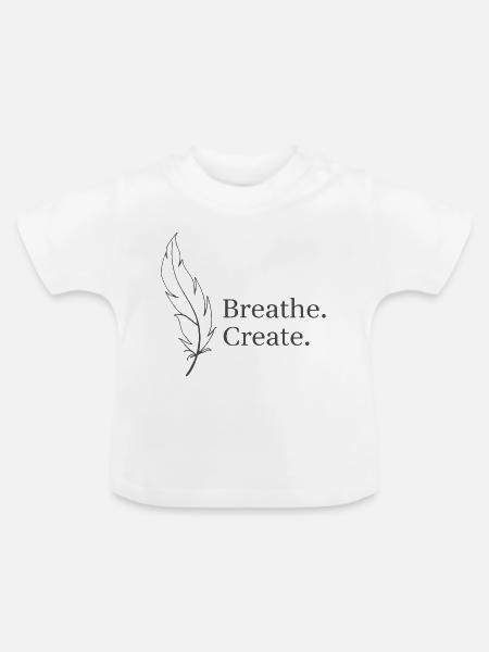 Breath Create Feder Leichtigkeit - Baby Bio-T-Shirt mit Rundhals - Weiß