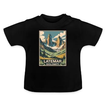 Latemar Dolomites - T-shirt bio col rond Bébé - noir - Devant