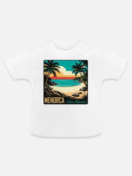 Menorca Balearen - Baby Bio-T-Shirt mit Rundhals - Weiß