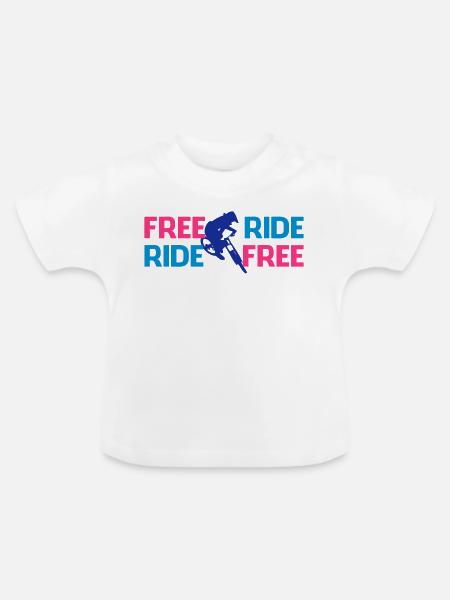 Freeride Biker - Baby Bio-T-Shirt mit Rundhals - Weiß