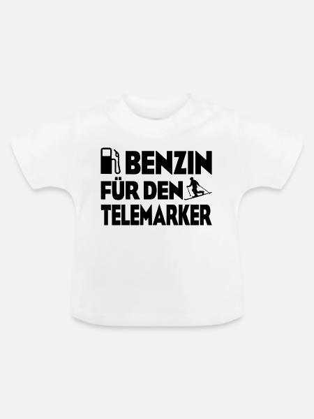 Benzin Telemarker - Baby Bio-T-Shirt mit Rundhals - Weiß