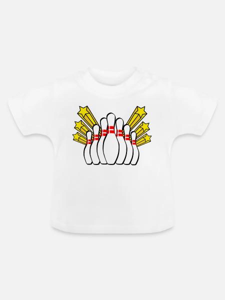 Bowling - Baby Bio-T-Shirt mit Rundhals - Weiß