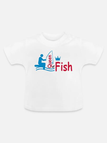 angeln - Baby Bio-T-Shirt mit Rundhals - Weiß