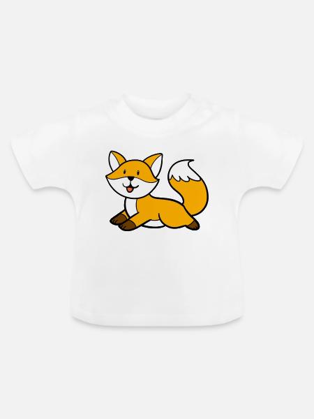 Liegender Fuchs - Baby Bio-T-Shirt mit Rundhals - Weiß
