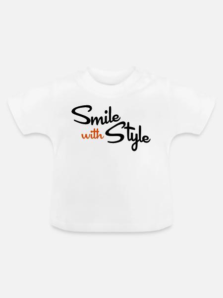 smile - Baby Bio-T-Shirt mit Rundhals - Weiß