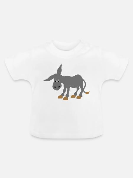 esel - Baby Bio-T-Shirt mit Rundhals - Weiß