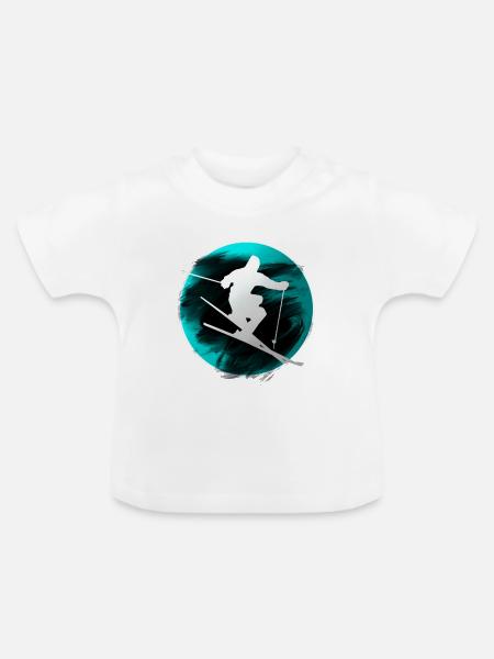 Ski - Baby Bio-T-Shirt mit Rundhals - Weiß