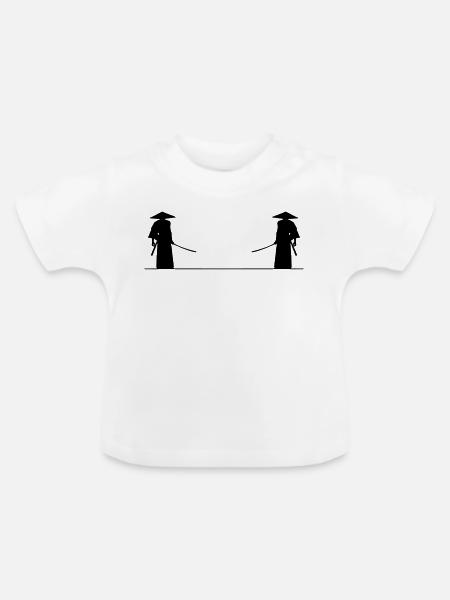 Samurai Kampf - Baby Bio-T-Shirt mit Rundhals - Weiß