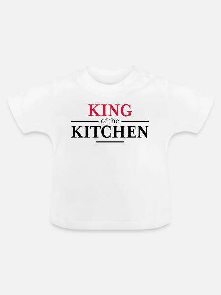 King of the Kitchen - Baby Bio-T-Shirt mit Rundhals - Weiß