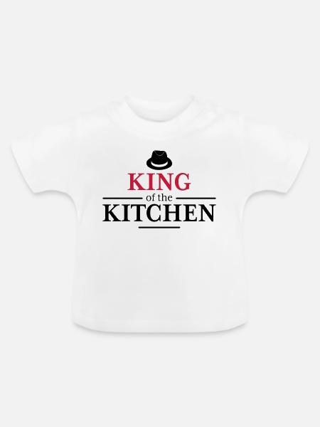 King of the Kitchen - Baby Bio-T-Shirt mit Rundhals - Weiß