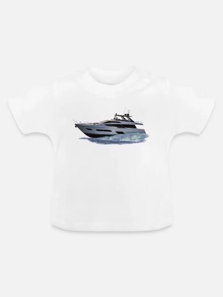 Motorboot - Baby Bio-T-Shirt mit Rundhals - Weiß