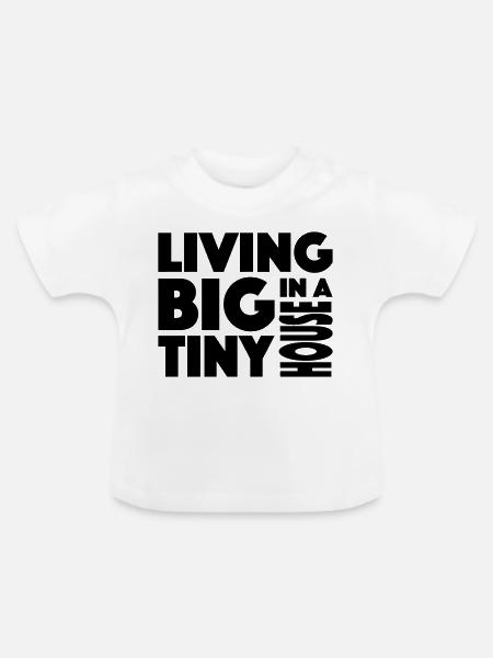 Tiny House - Baby Bio-T-Shirt mit Rundhals - Weiß