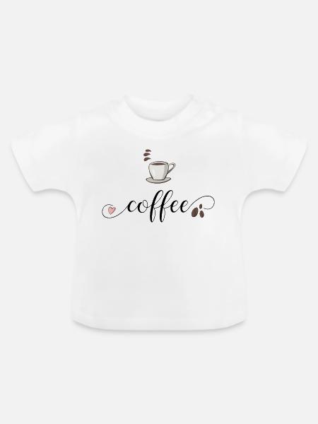 coffee - Baby Bio-T-Shirt mit Rundhals - Weiß