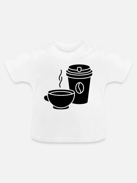 Kaffee - Baby Bio-T-Shirt mit Rundhals - Weiß