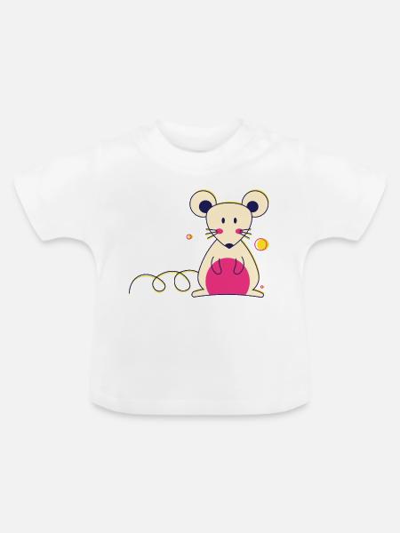 Ratte / Maus - Baby Bio-T-Shirt mit Rundhals - Weiß