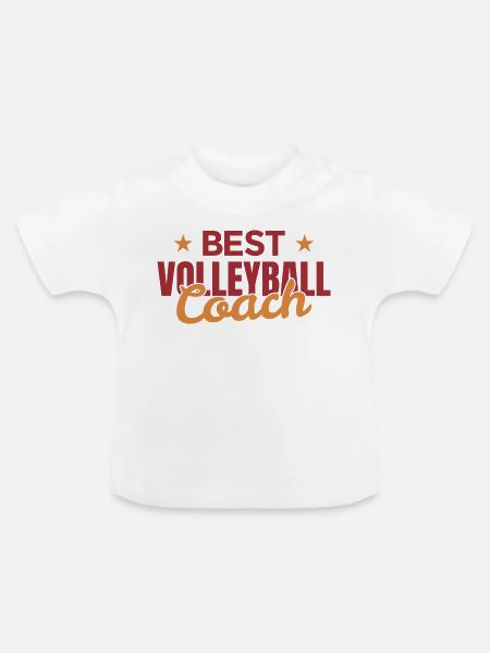 Volleyball Trainer - Baby Bio-T-Shirt mit Rundhals - Weiß