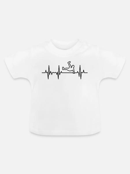 Breakdance EKG - Baby Bio-T-Shirt mit Rundhals - Weiß