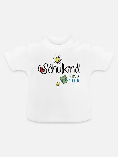 Schulkind 2022 - Baby Bio-T-Shirt mit Rundhals - Weiß