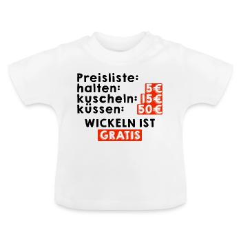 Baby Preisliste - Baby Bio-T-Shirt mit Rundhals - Weiß - Vorne