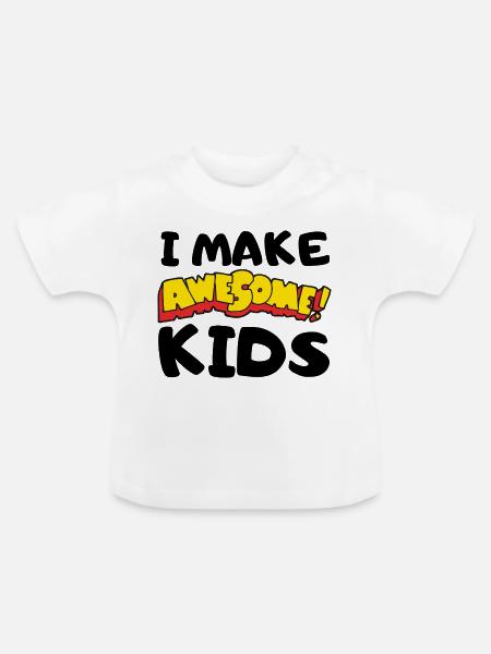 Comic-Ausrufe Awesome Schriftzug - Baby Bio-T-Shirt mit Rundhals - Weiß