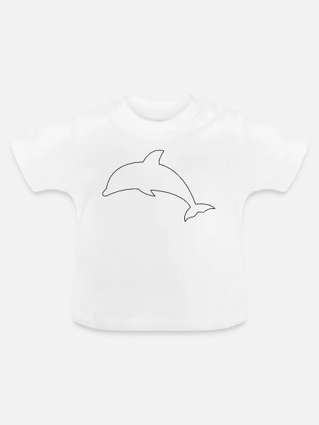Delfin - Baby Bio-T-Shirt mit Rundhals - Weiß