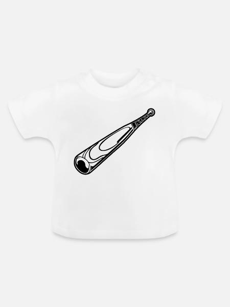 Baseballschläger Skizze - Baby Bio-T-Shirt mit Rundhals - Weiß