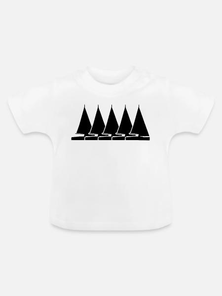 Segelboote - Baby Bio-T-Shirt mit Rundhals - Weiß
