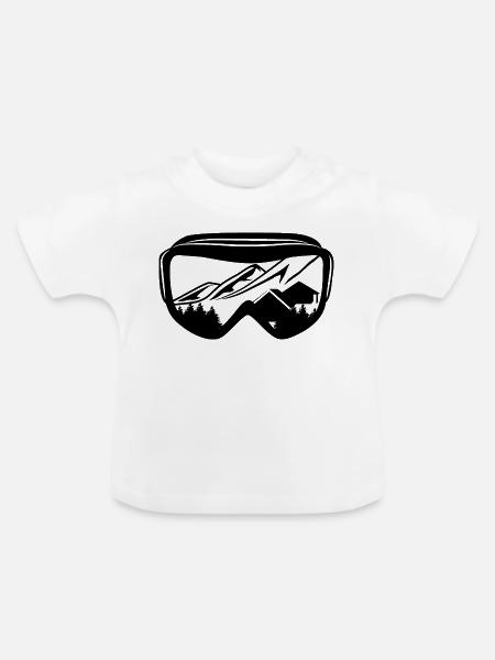 Snowboard Brille - Baby Bio-T-Shirt mit Rundhals - Weiß
