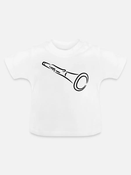 Klarinette - Baby Bio-T-Shirt mit Rundhals - Weiß