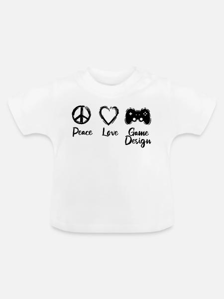 Ich liebe Spielentwicklung - Baby Bio-T-Shirt mit Rundhals - Weiß