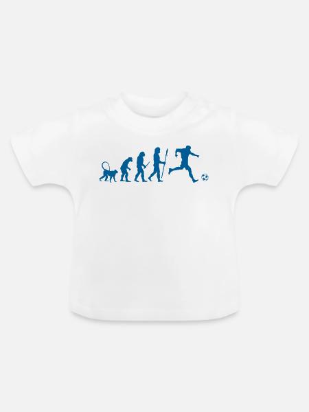Evolution of a Soccer Player - Baby Bio-T-Shirt mit Rundhals - Weiß