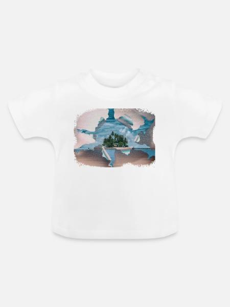 Der Traum von der Insel - Baby Bio-T-Shirt mit Rundhals - Weiß